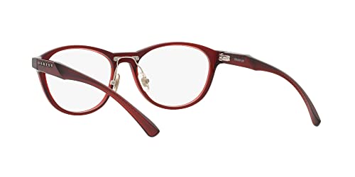 Oakley Women's OX8057 Draw Up Round Prescription Eyewear Frames, Polished Transparent Brick Red/Demo Lens, 54 mm - image 6
