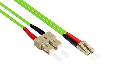 Good Connections Câble Fibre Optique OM5 - Duplex - Fiche LC vers SC - Multimode 50/125-1/10/40/100 Gigabit Ethernet - Conducteur d'onde Optique, câble Patch - 0,5 m