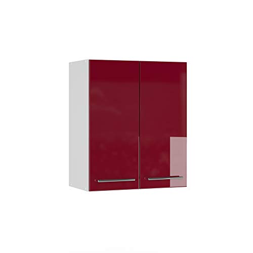 Vicco Elément Haut de Cuisine Fame-Line, Rouge Bordeaux Haute Brillance, 60cm, à Combiner avec d'autres modules de la série Fame-Line