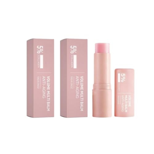 Stick Multifonction PDRN Collagène Rose Coréen - Anti-Âge Remplissant Effet Immédiat - Hydratant Absorption Rapide Non Collant - Base de Maquillage pour Lèvres, Yeux et Cou