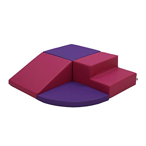 Factory Direct Partners 11619-Purs Softscape Toddler Playtime Corner Climber, Indoor Active Play Structure (4-Piece Set) - Purple/Raspberry #TOP7