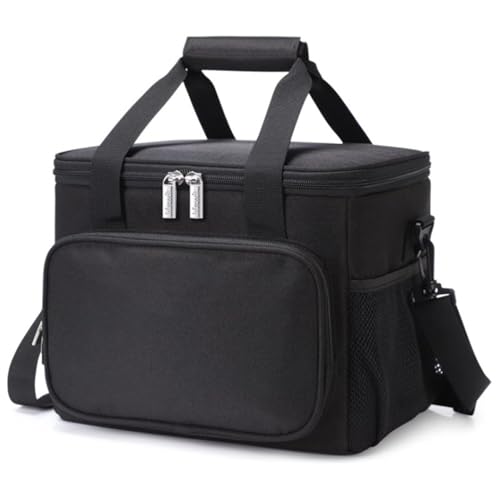 Insulated Lunch Bag for Men Women, 10L Reusable Lunch Box, Leakproof Cooler Bag for Travel Work Office Picnic Beach (Black, 10L)