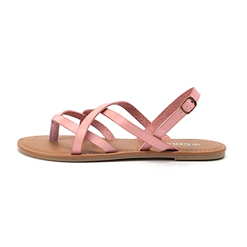 Image of Colgo Women's Summer Strappy Flat Sandals, Adjustable Casual Fisherman Sandal with Open Toe Slingback Gladiator Sandals