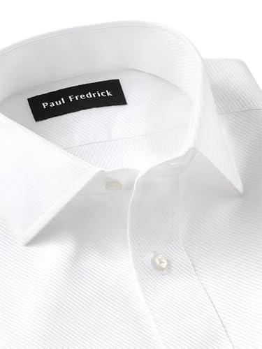 Paul Fredrick Men's Non-Iron Cotton Twill Windsor Spread Collar Dress Shirt3