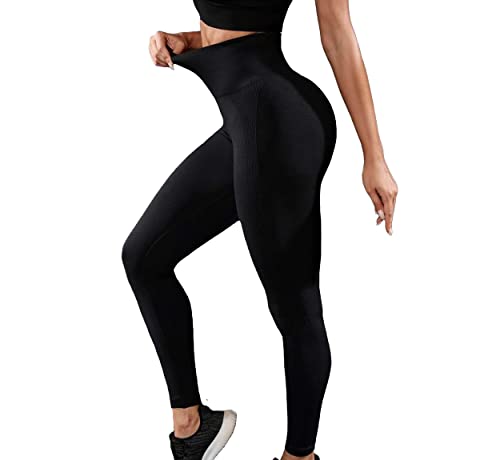 Justbella Leggings Blickdicht High Waist Push Up für Sport & Alltag...