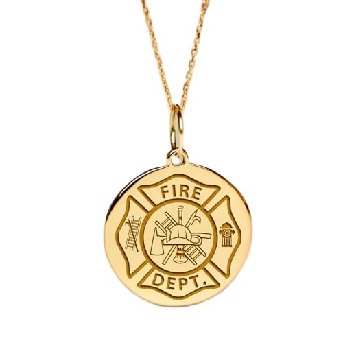Collar de bomberos en plata 925 con colgante de 24 mm y cadena de 45 cm