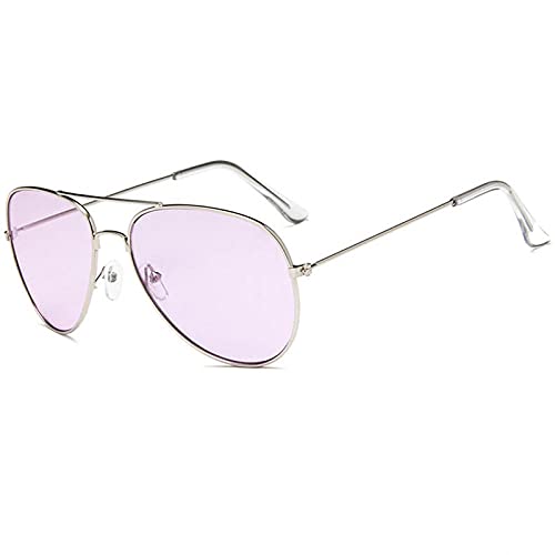 WQZYY&ASDCD Sonnenbrille Herren Damen Frauen Retro Classic Shades Auge Männer Metallrahmen Brille Anti-Uv-Brille-Light_Purple
