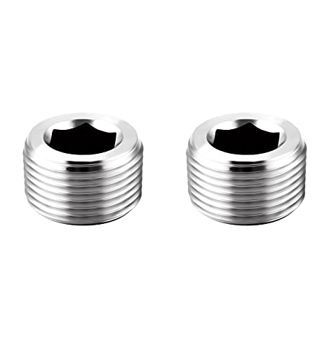Carvedexquisitely Stainless Steel Internal Hex Countersunk Male Thread Pipe Plug Connector cover
