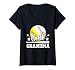 Womens Ball Grandma Proud Baseball Softball Grandma Of Ballers V-Neck T-Shirt