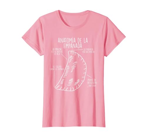 Anatomia de la Empanada for Food Lovers T-Shirt, Women, Pink, Small