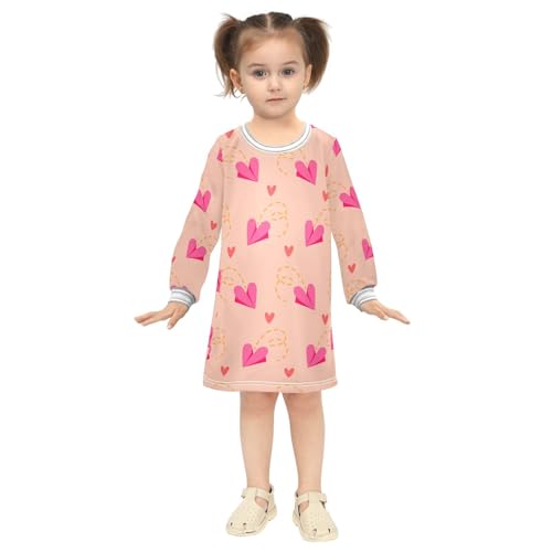 Paper Airplanest Girls Dresses Long Sleeve Sweatshirt Dress for Girls Winter Toddler Casual A Line Dresses Size 2-8T4