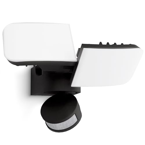 Applique murale extérieure LED noire ETHIR IP54 double tête orientable