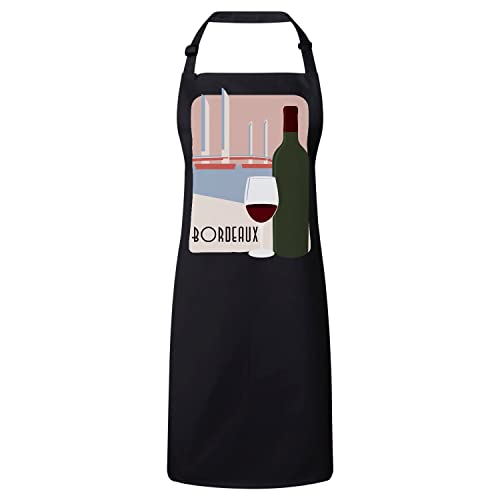 Tablier cuisine premium noir bordeaux fabriqué en France pour passionnés