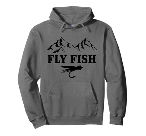 Fly Fishing Mountains Trout Fisherman Pullover Hoodie