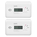 SAVS C10-W Kohlenmonoxid Melder WLAN - RF-Paarung für 24 Melder - Drahtlose LinkSmart & Optionale WiFi-Konnektivität - 10 Jahres Batterie - Moderne CO Sensor-Technologie - LCD-Display - 2er Set