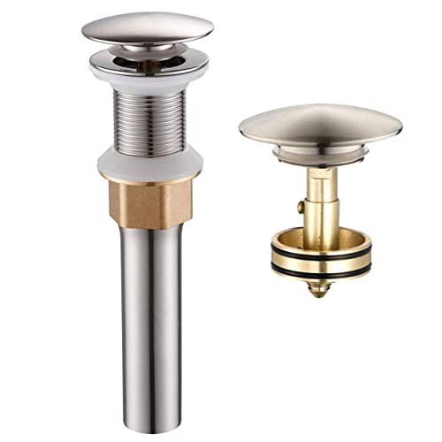 Wovier Bathroom Faucet Vessel Vanity Sink Pop Up Drain Stopper Without Overflow,Brushed Nickel #TOP10