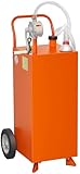 35 Gallon Fuel Caddy,Fuel Storage Tank with Manual Transfer Pump,Gasoline Diesel Fuel Container for Cars, Lawn Mowers, ATVs, Boats, More, Orange