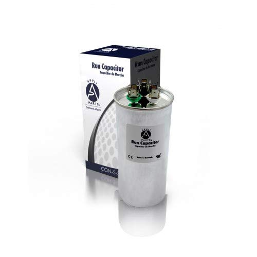 Appli Parts Dual Run Capacitor for ac 30+5 Mfd uF (microfarads) 370VAC or 450VAC CBB65 Round Universal fit for hvac and other applications 4-1/4 in High 2 in Wide CON-30/5-450
