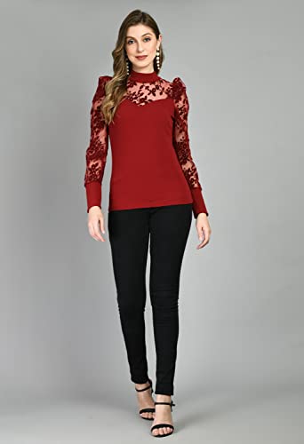 Image of IUGA Women Regular Sleeve High Neck Solid Top