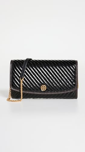 Image of Tory Burch Women's Robinson Patent Puffy Quilted Chain Wallet