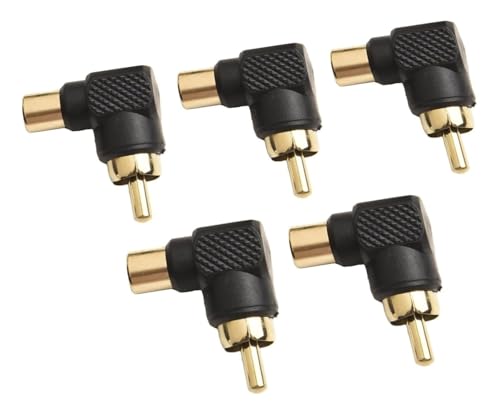 Conectores RCA macho a hembra en ángulo para conectar TV pegada a la pared juego de 5