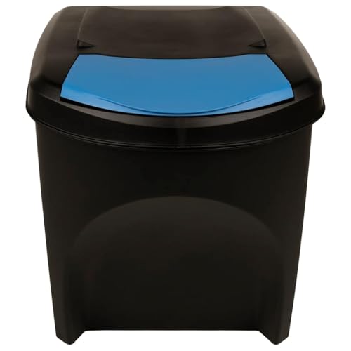 Poubelles empilables 3 pcs anthracite 75 L de tri sélectif - 7