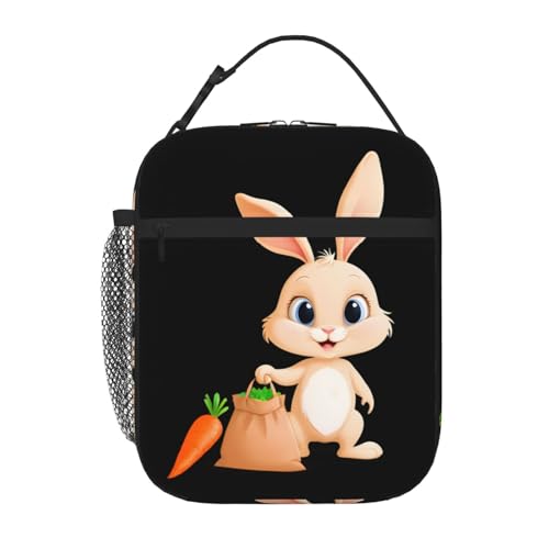 BROLEO Portable Insulated Lunch Bag Carrot Porter Picture Reusable Lunch Bag Durable for Men and Women BROLEO Portable Insulated Lunch Bag Carrot Porter Picture Reusable Lunch Bag Durable for Men and Women