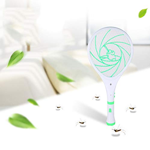 Preisvergleich Produktbild CQLXZ Elektrische Mückenklatsche, Mit Abnehmbarer Taschenlampe Bug Zapper LED-Beleuchtung Mückenklatsche, Für Indoor Outdoor Travel Campings Gartenarbeit (Grün)