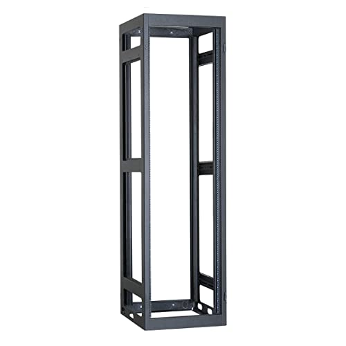 Lowell LGNR-4036-LRD LGNR Series 40U x 36 Inches Deep Gangable AV Rack Without Rear Door, 22 Inches Wide; Open Sides and Front; 2 Pair Fully Adjustable Rails Tapped 10-32