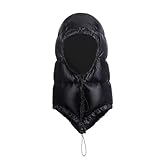 Tumjay Winter Warm Down Hood Ultralight Windproof Down Cap Outdoor Camping Waterproof Hood Hat for Hiking Skiing Cycling (Matte Black)