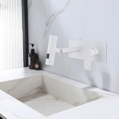 Robinet de lavabo encastré en laiton blanc chic et mitigeur mural durable