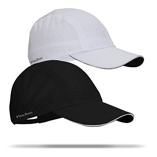 Image of TrailHeads Race Day Men's Running Hat - Lightweight, Quick Dry Mesh Cap with Reflective Accents & Sweatband - Performance Cap