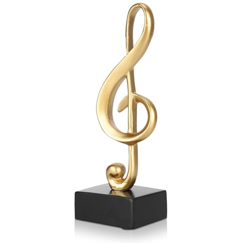 Figura Decorativa Nota Musical de Resina con Base de Madera miniatura 1