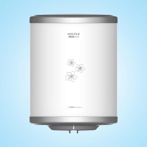 Voltas Aqua Prime 25L Water Heater 2000W, Warranty of 7 years on Tank, 3 Years on Heating Element, 2 Years on Product by Voltas|Free Installation| Free Connecting Pipe|Copper Element|8 Bar (White)