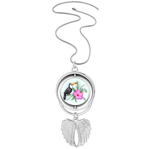 Collier Ramphastos Toco pendentif oiseau tropical ailes d'ange
