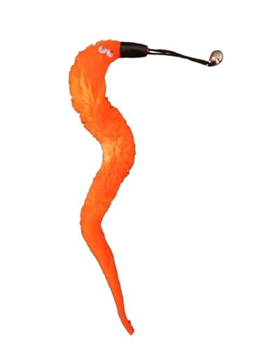 Varinha retrátil com reposição para gatos - 2 pontas - bolinha com penas e lagarta