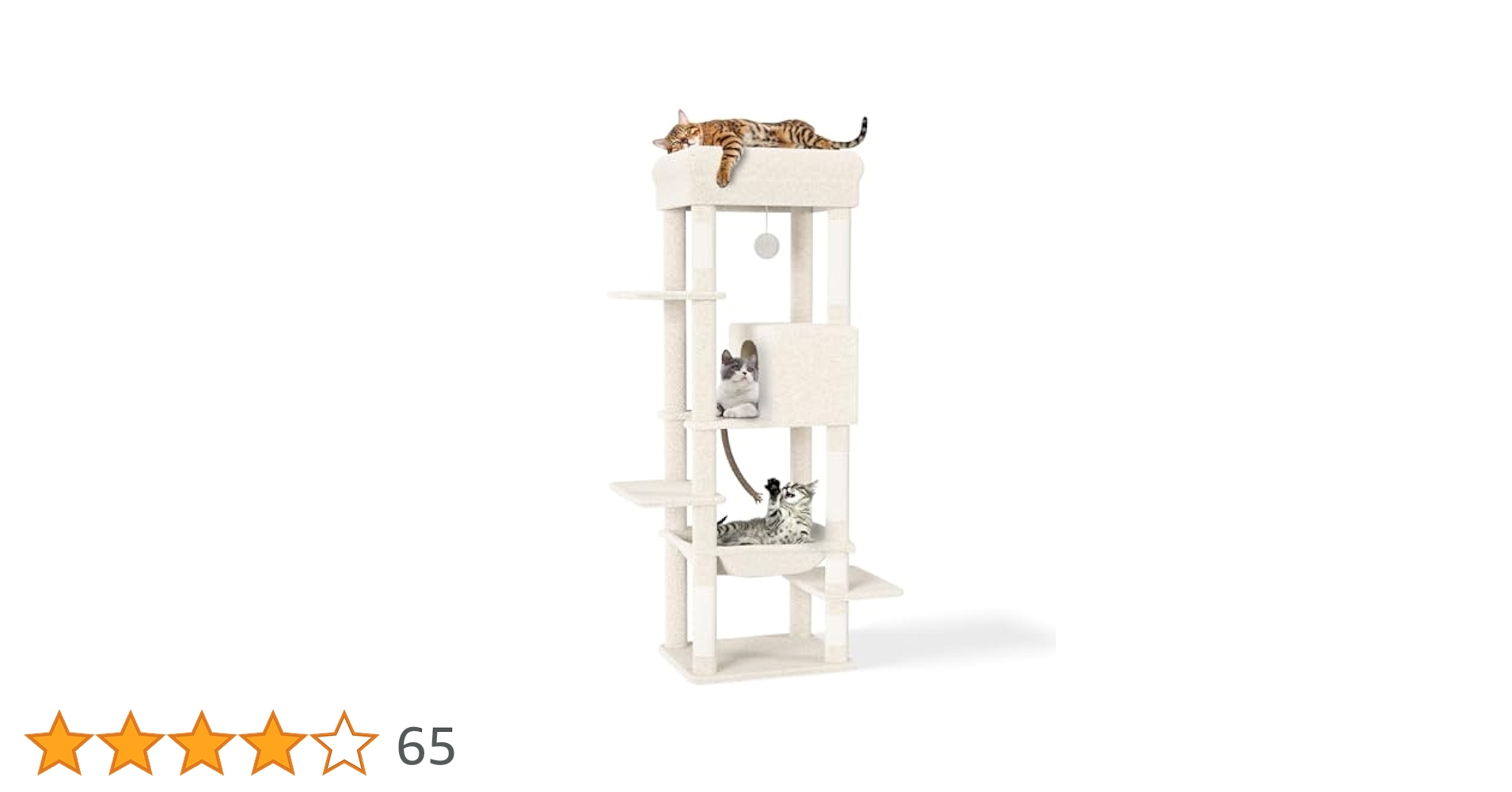 Amazon | CozyMeow キャットタワー スリム 据え置き ハンモック