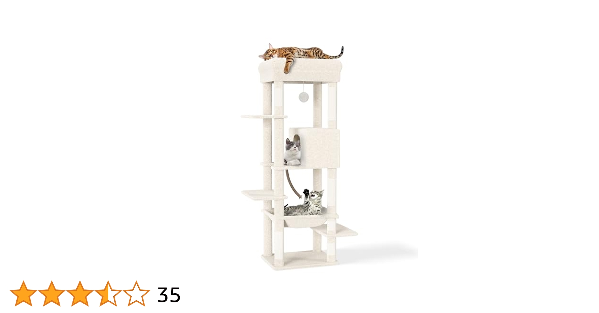 Amazon | CozyMeow キャットタワー スリム 据え置き ハンモック