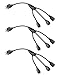 DEWENWILS 18 Inch 1 to 3 Extension Cord Splitter Cable, 16AWG Heavy Duty Weatherproof SJTW Wire, 3 Prong Indoor Outdoor Power Strip Liberator Outlet Saver, ETL Listed, Black, Pack of 3