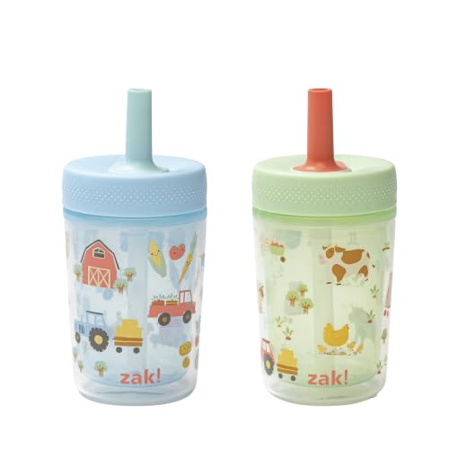 Image of Zak Designs Barnyard Harvest Capri 9oz Leak-Proof Toddler Cups, 2-Pack