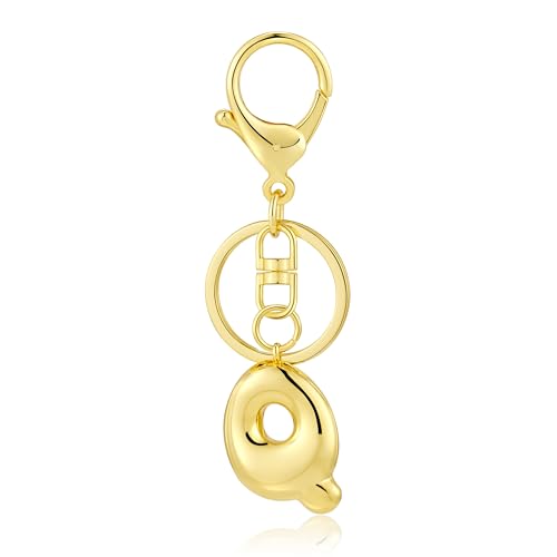 Kainier Gold Bubble Initial Keychain for Women Bag Charm Purse Key Alphabet Handbags Pendant Accessories Gift Alphabet Q