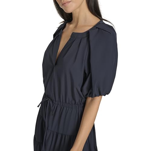 Image of Calvin Klein Puff Sleeve Commuter Tiered Maxi