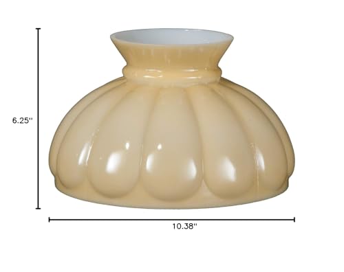 Image of B&P Lamp Opal Melon Shade, Buff Nu-Gold Background