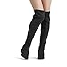 DREAM PAIRS Women's DOB213 Thigh High Over The Knee Fashion Chunky Heel Long Boots,Black Suede, Size 8
