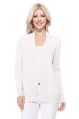 Image of YEMAK Women's Long Sleeve Open Front Knit Sweater Cardigan Shrug with Pocket (S-XL)
