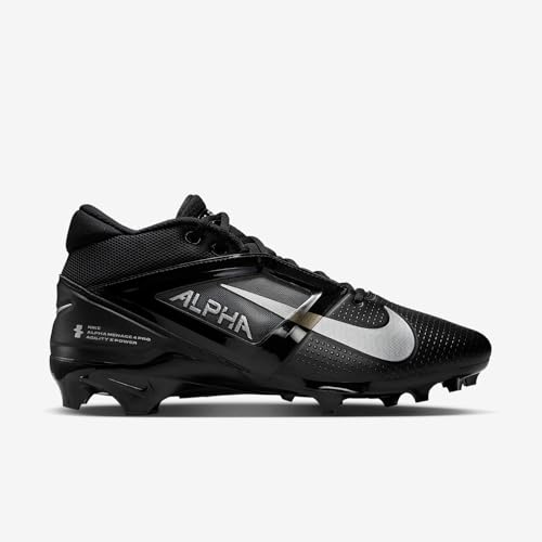 Nike Alpha Menace 4 Pro Football Cleats (FD7037-002, Black/Metallic Silver)3