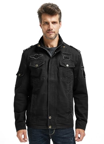 Image of WenVen Men's Military Jacket Fleece Lined Winter Puffer Coat Cotton Windbreaker Parka