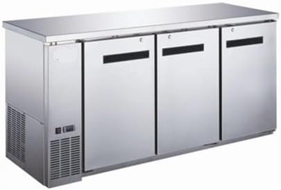 Wide Back Bar Stainless Solid Door Cooler