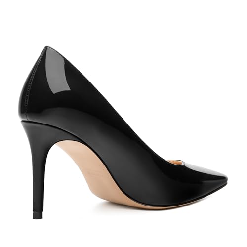 Women's Pumps, Pointed Toe Slip On High Heels, Fashion Solid Patent High Heel Shoes for Women 5