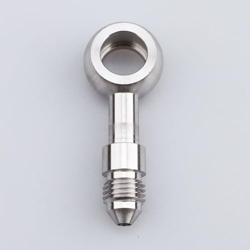 Image of Stainless Steel Banjos Brake Fitting Straight -4 AN Male Flare 7 /16-20 Thread AN4 12.2mm Hole Diameter